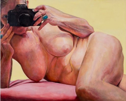 painting self-portrait nude woman Joan Semmel